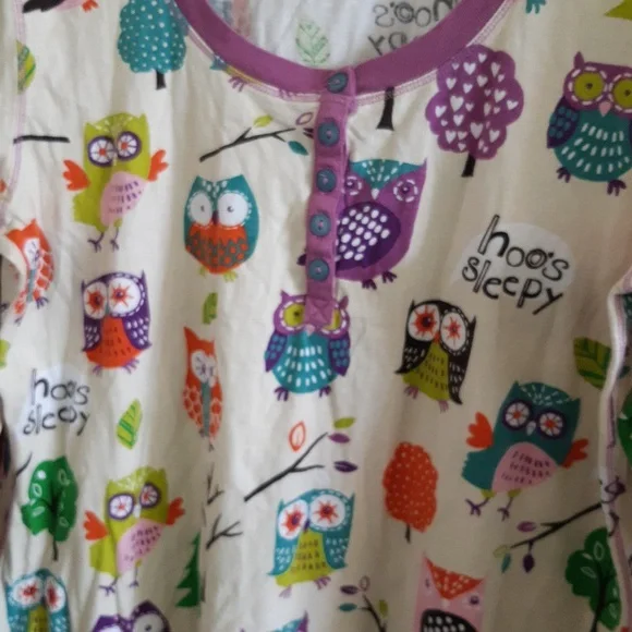Colorful Owl Print Nightgown - Picture 3 of 4